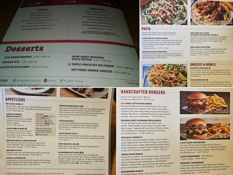 Applebee's Grill + Bar Menu