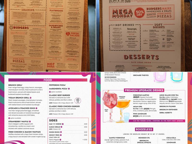 Revolution Southampton Menu