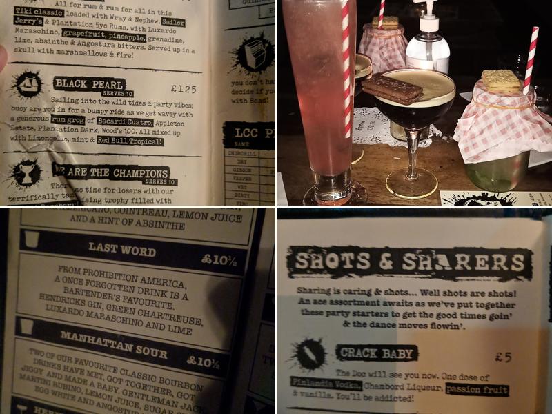 The Cocktail Club Monument Menu