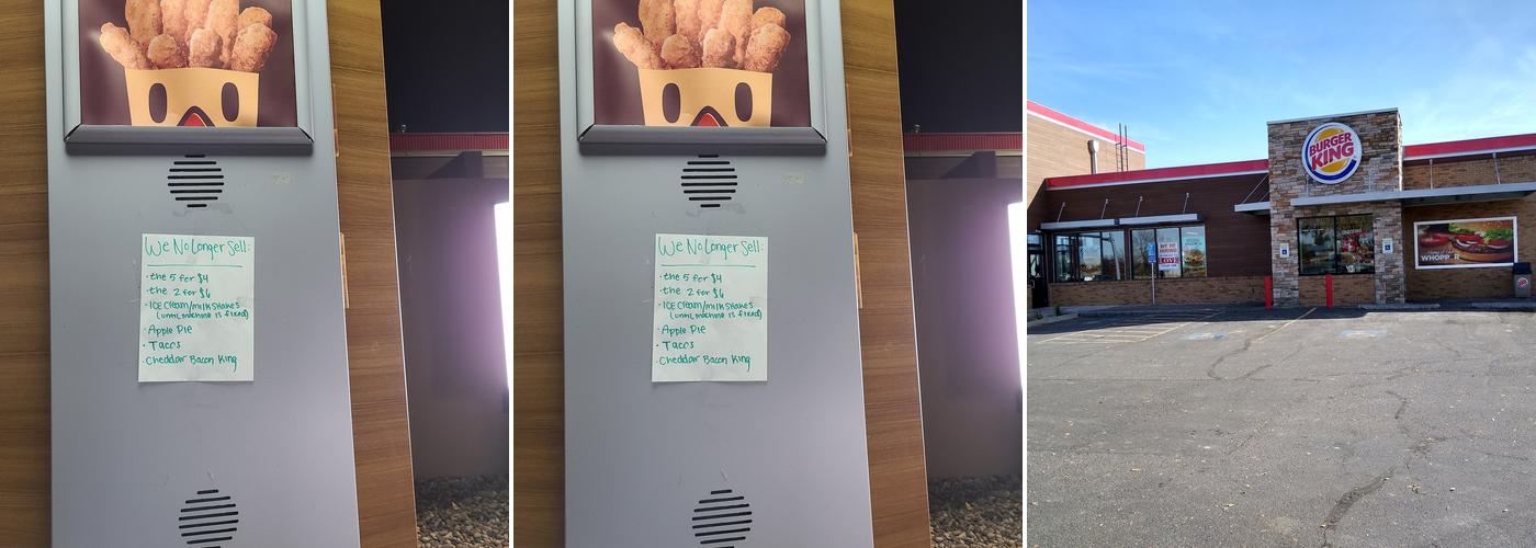 Burger King Menu