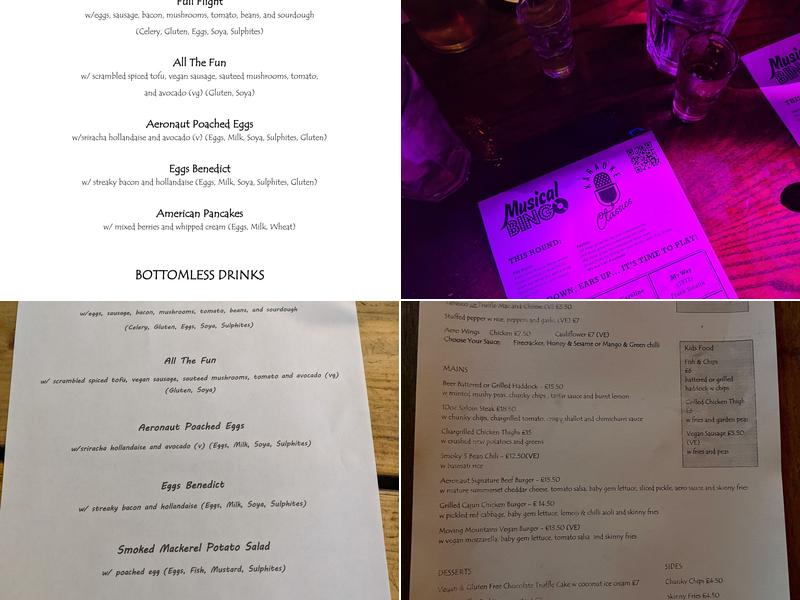 The Aeronaut Menu