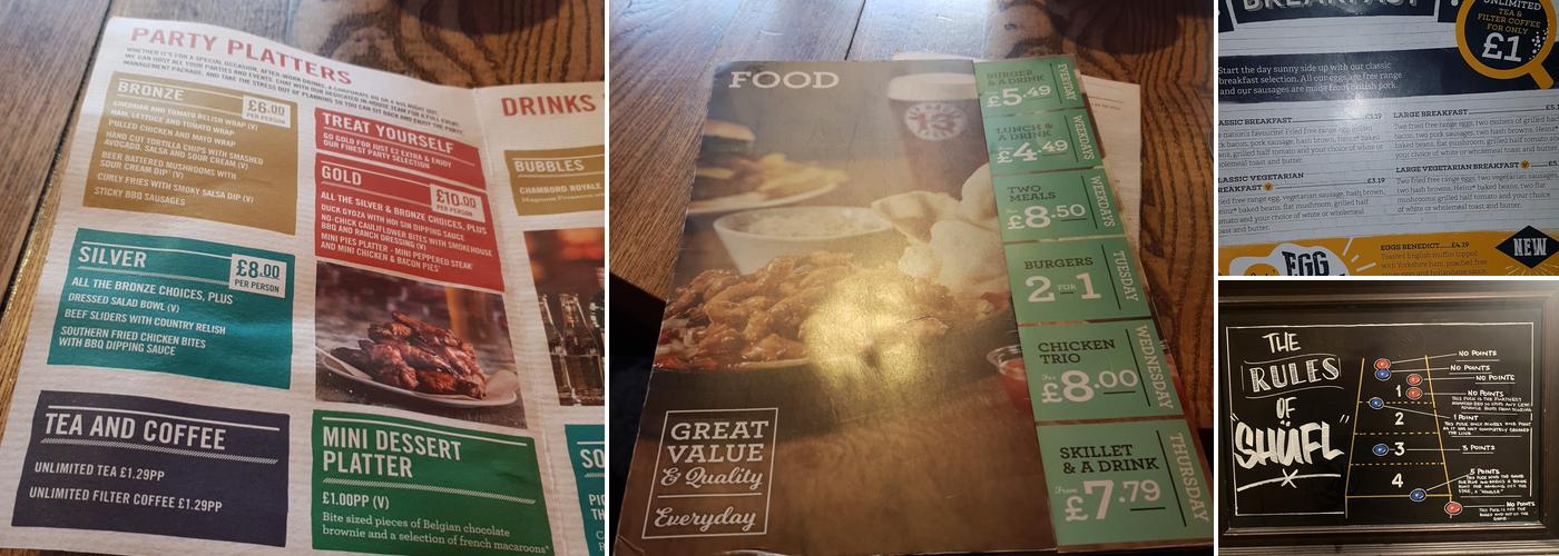 O'neill's Southampton Menu