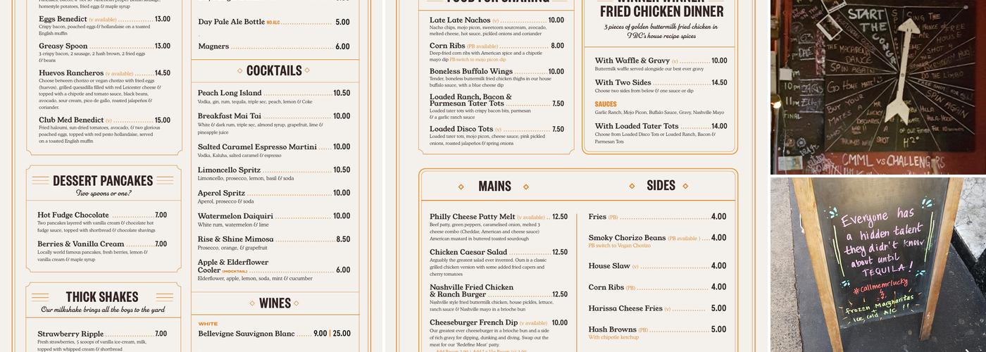 Call Me Mr Lucky Menu