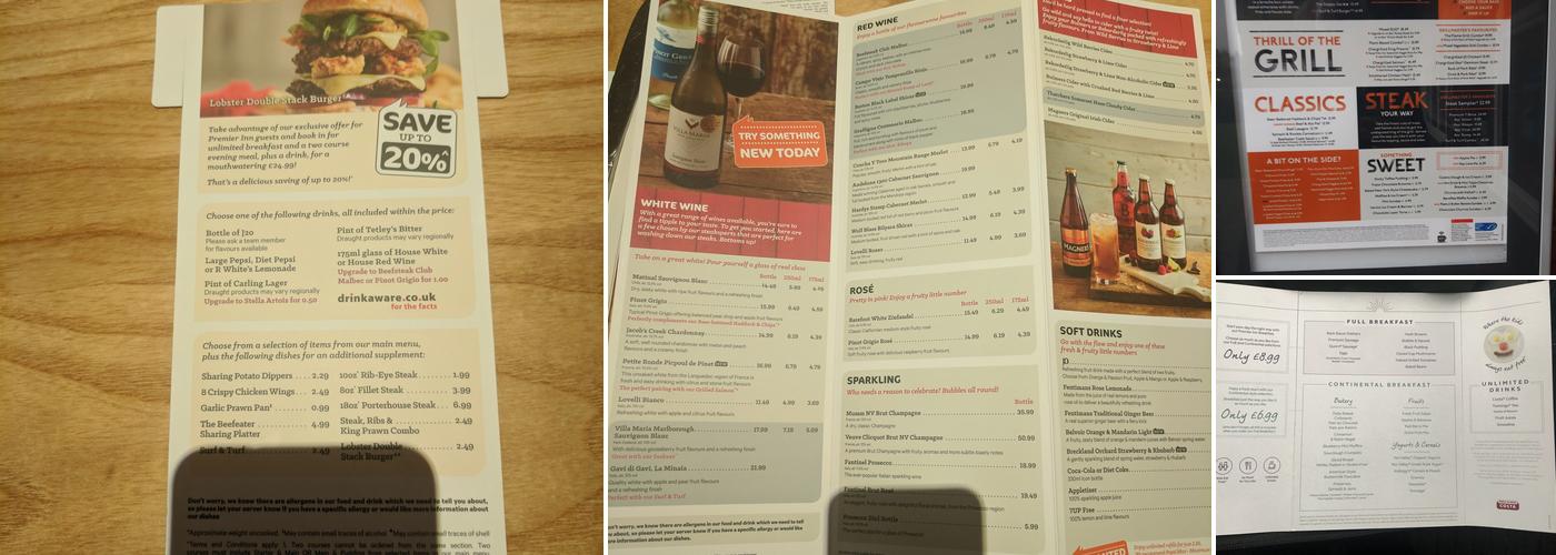 Deer Park Beefeater Menu
