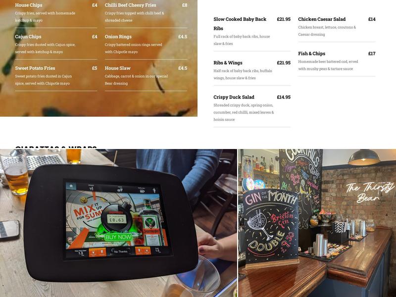 The Thirsty Bear Menu