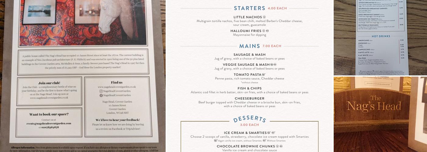 The Nags Head Menu
