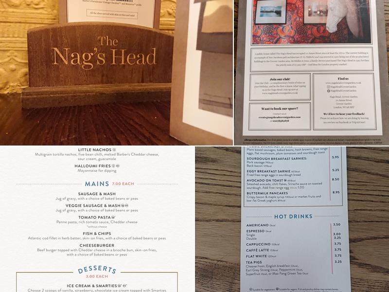 The Nags Head Menu