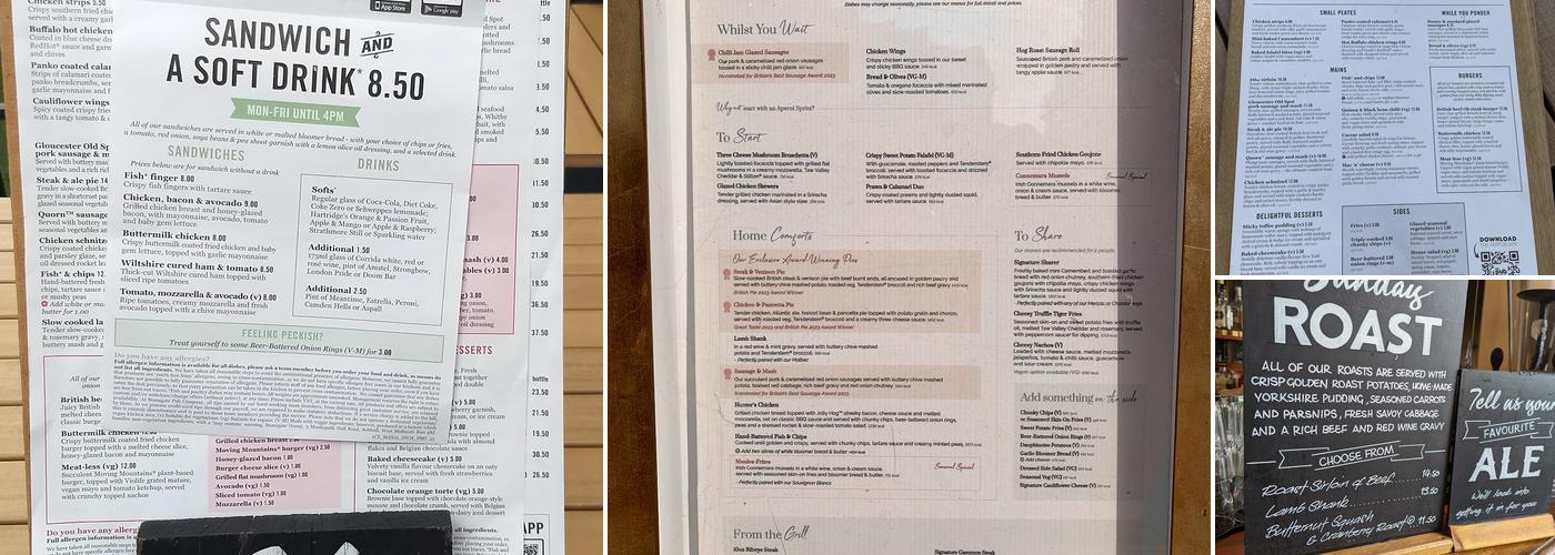 The Pembroke Castle Menu