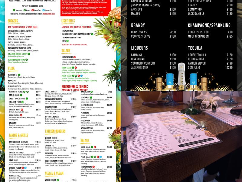 Medbar Southampton Menu
