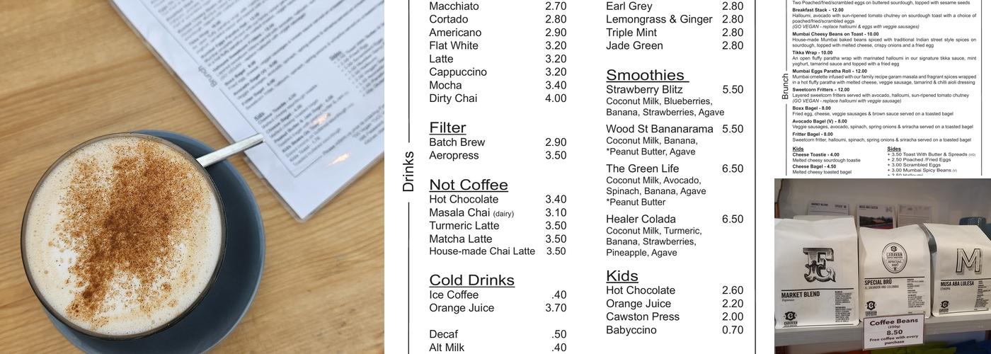 Coffee Boxx Menu
