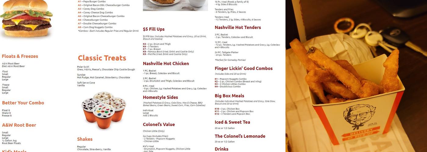KFC Menu