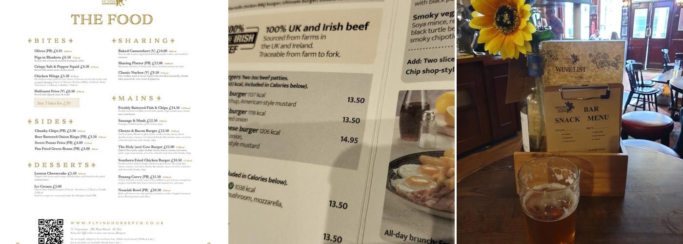 The Flying Horse Menu