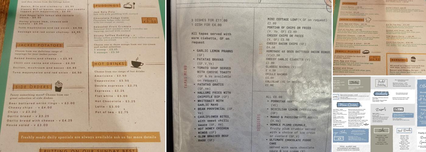 The Humble Plumb Menu