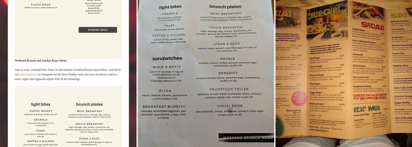 The Nip & Tipple Menu