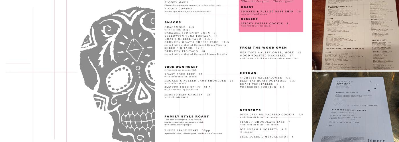 temper Soho Menu