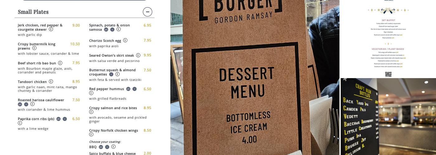 The Fence, Farringdon Menu