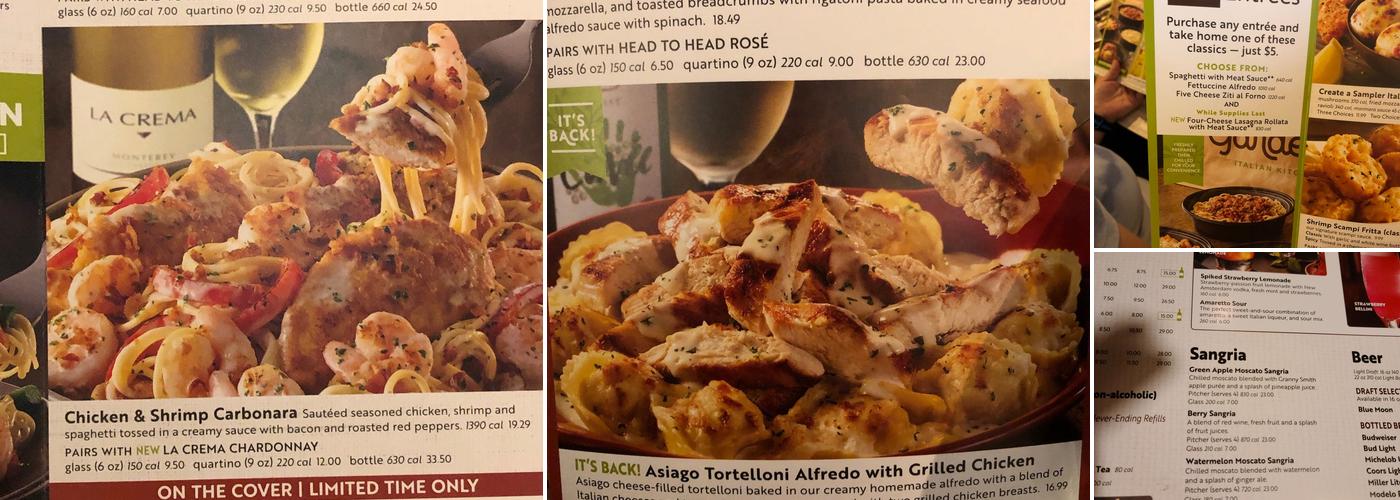 Olive Garden Italian Restaurant Menu