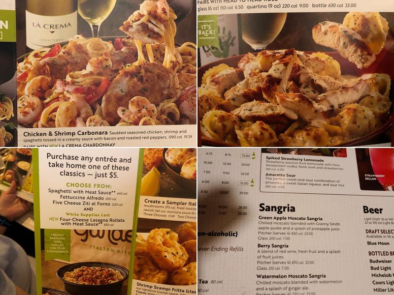 Olive Garden Italian Restaurant Menu