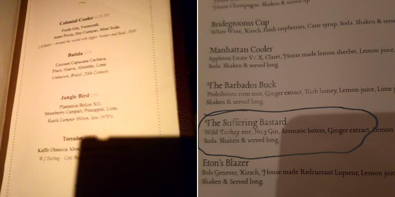 The Luggage Room Menu