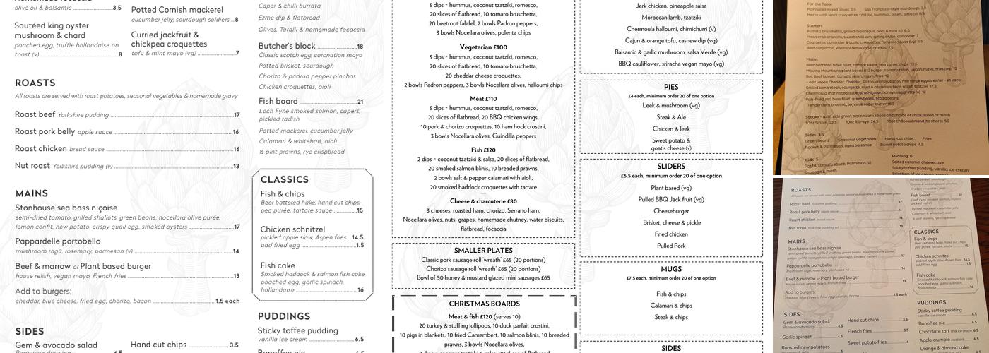 The Stonhouse Menu