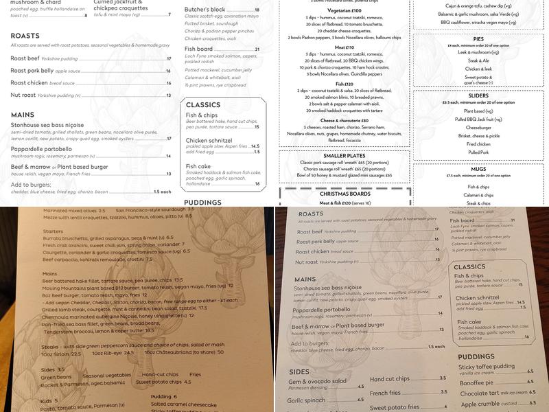 The Stonhouse Menu