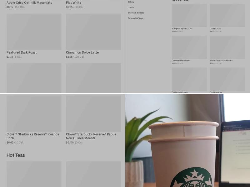 Starbucks Coffee Company Menu