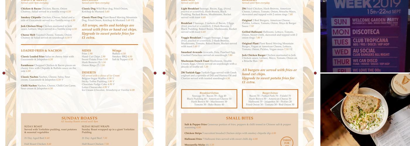 256 Wilmslow Road Menu