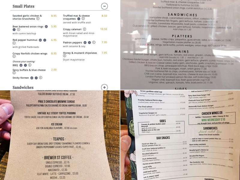 The Conductor, Farringdon Menu