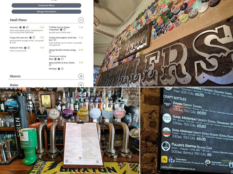 The Distillers, Hammersmith Menu