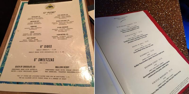 The Escapologist Bar Menu