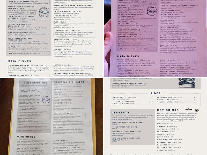 The Wellington Menu
