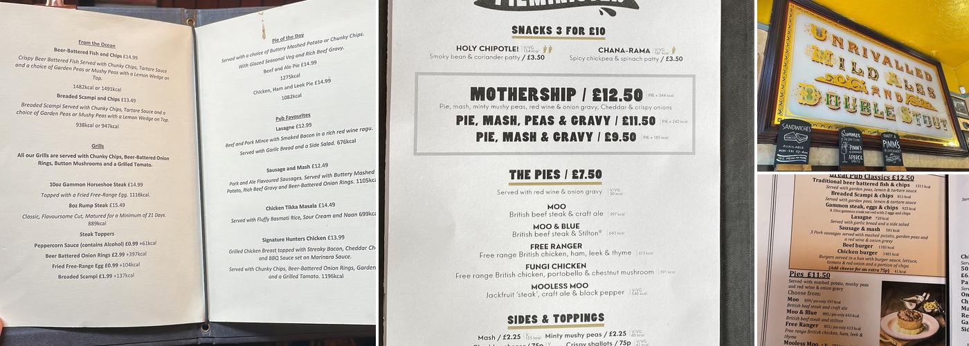 Lord Clyde Southwark Menu