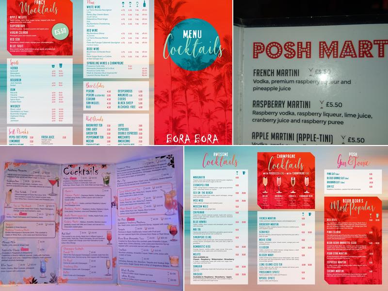 Bora Bora Menu