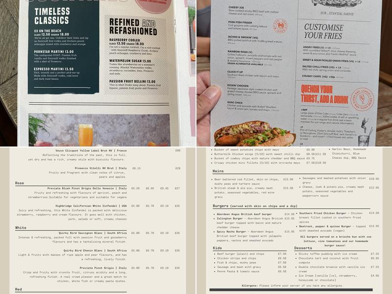 The Islington Town House Menu