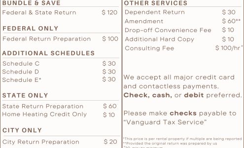 Vanguard Tax Service on Straight Avenue