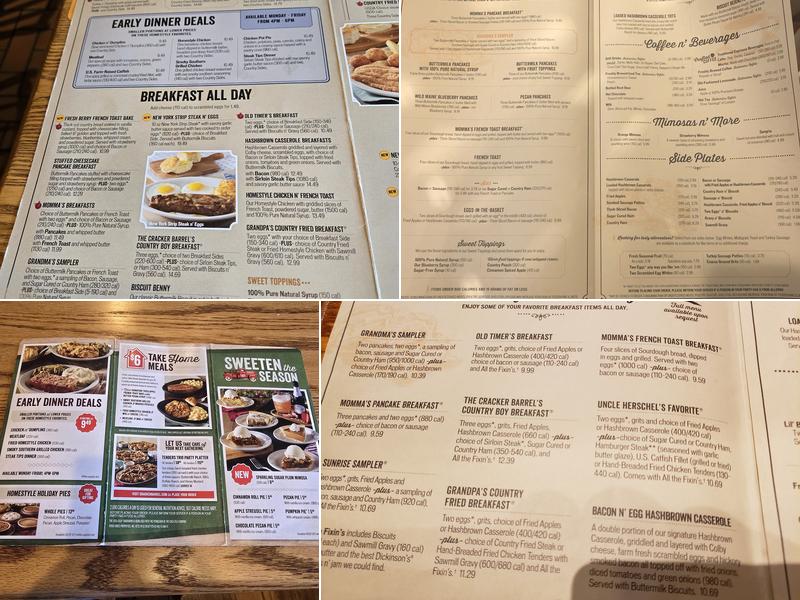 Cracker Barrel Old Country Store Menu