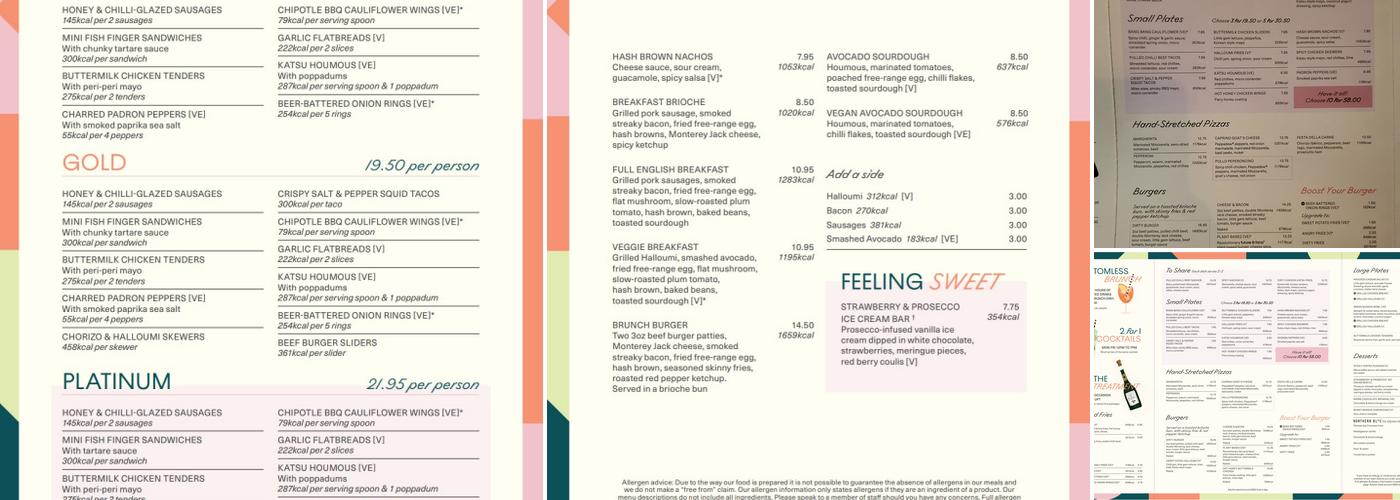 Foundry Project Manchester Menu