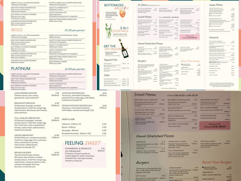 Foundry Project Manchester Menu