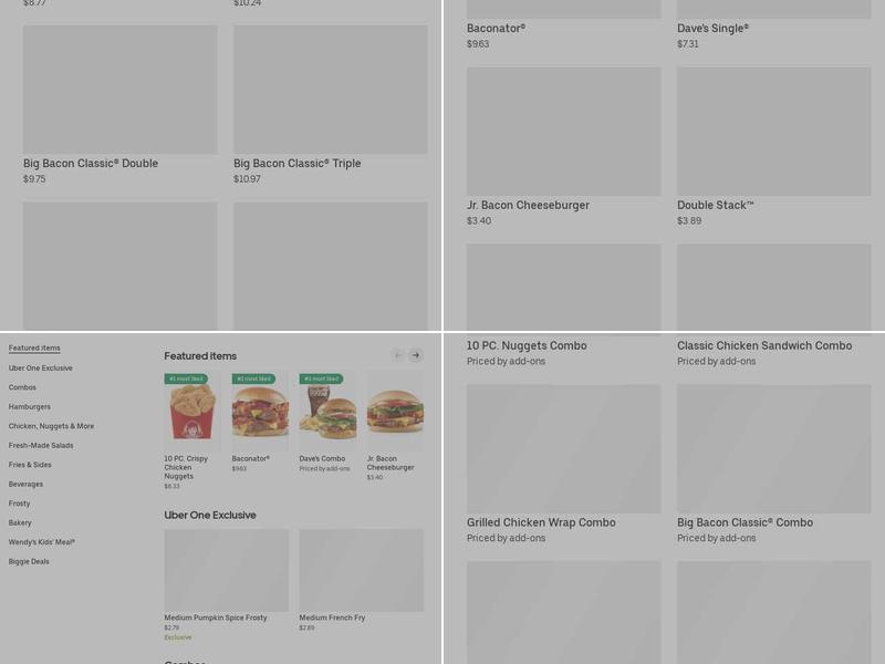 Wendy's Menu