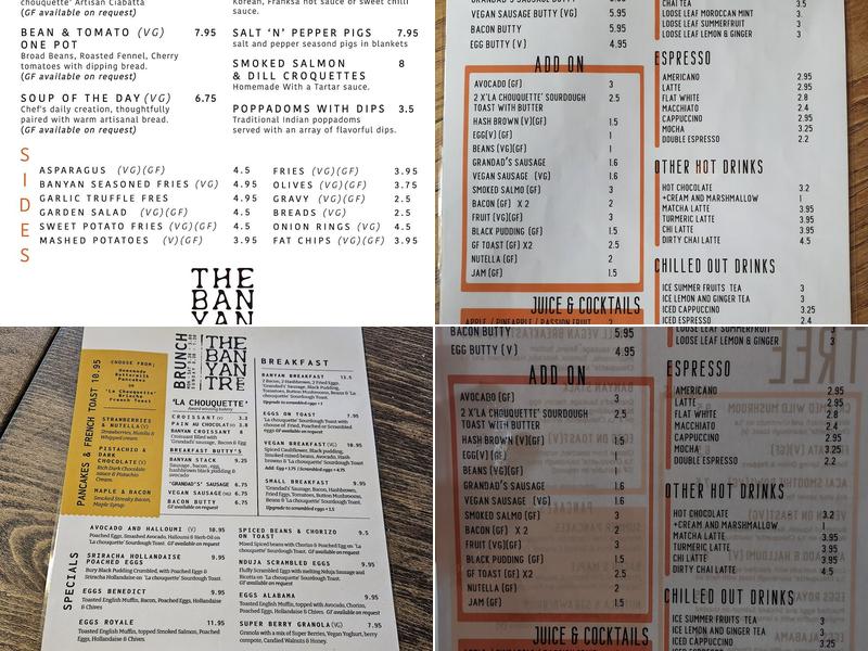 The Banyan Tree Menu