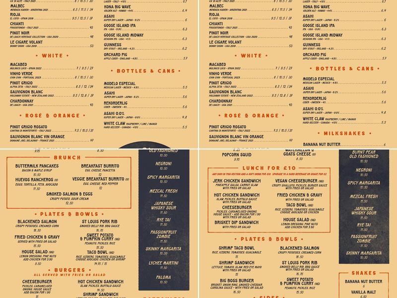 The Blues Kitchen Menu