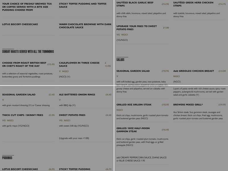 Red Lion Withington Menu