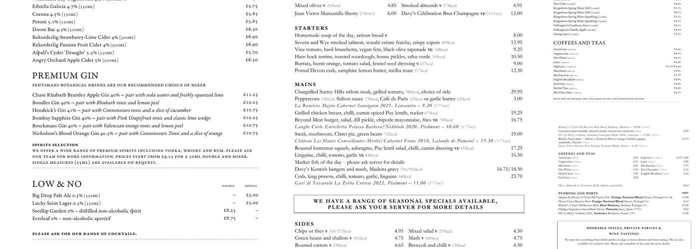 Bunghole Cellars Menu