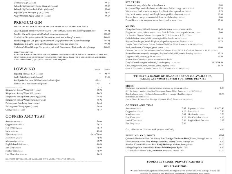 Bunghole Cellars Menu