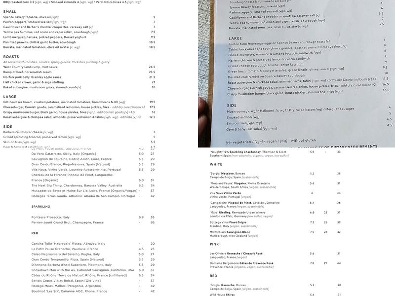 Elgin - Maida Vale Menu