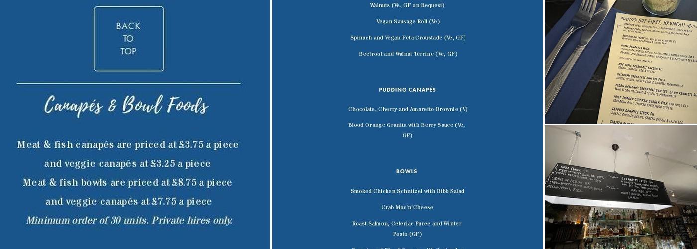 The Little Blue Door Menu