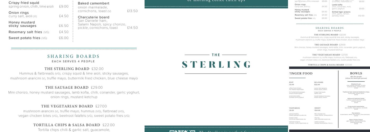 The Sterling in the Gherkin Menu