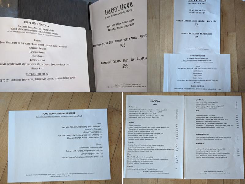 Amuse Bouche Champagne Bar Menu