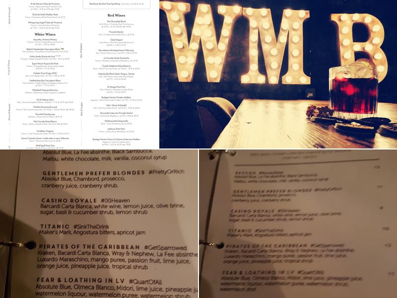 WM Barker & Co Menu