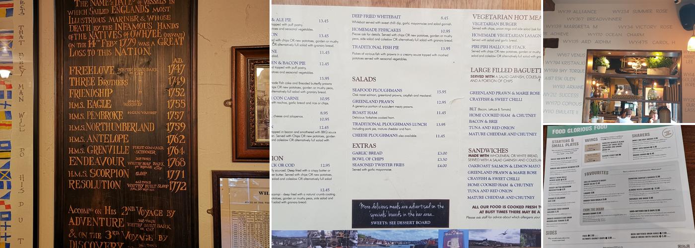 Duke of York Whitby Menu